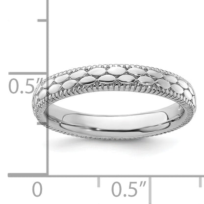 Sterlingsilber Stapelbar Expressions Rhodiniert Gemustert Ring