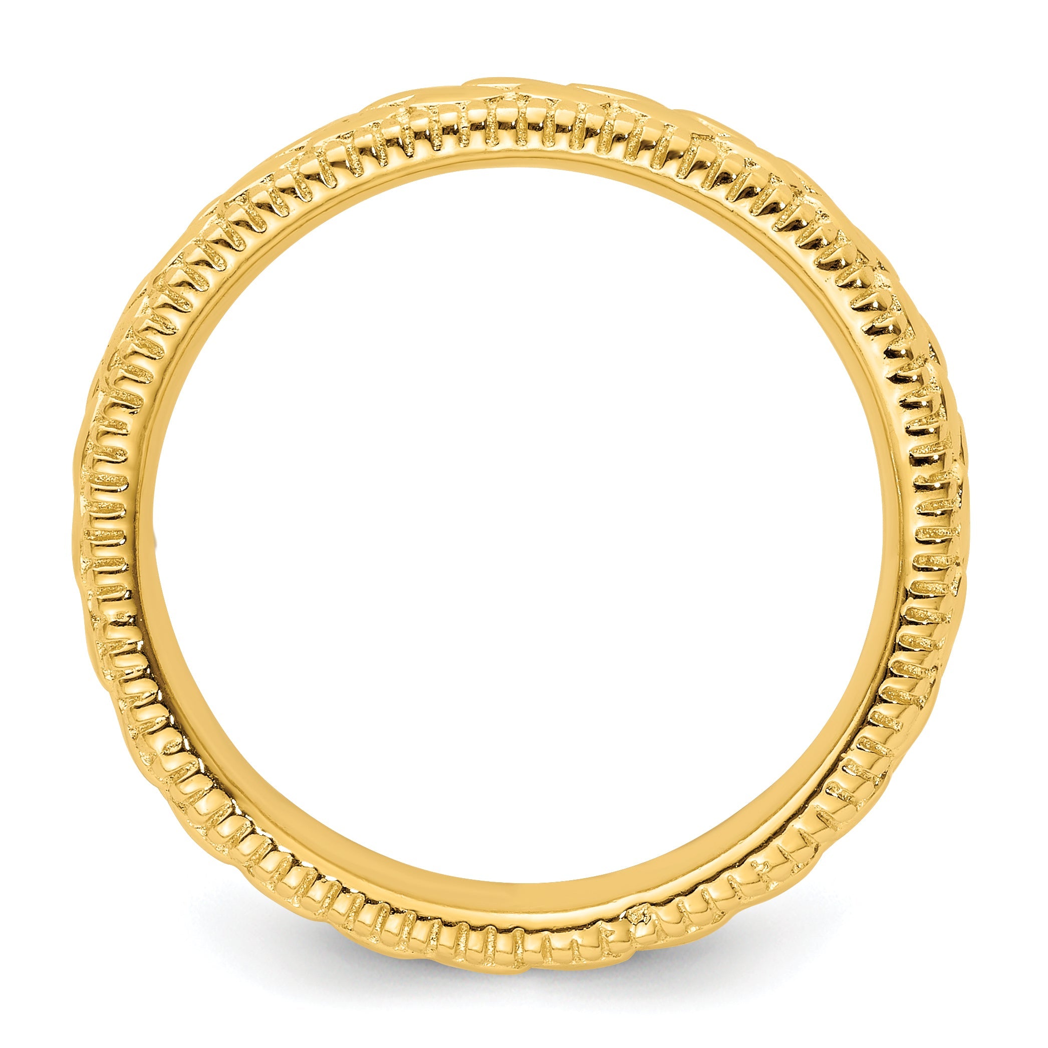 Sterlingsilber Stapelbar Expressions Vergoldet Gemustert Ring