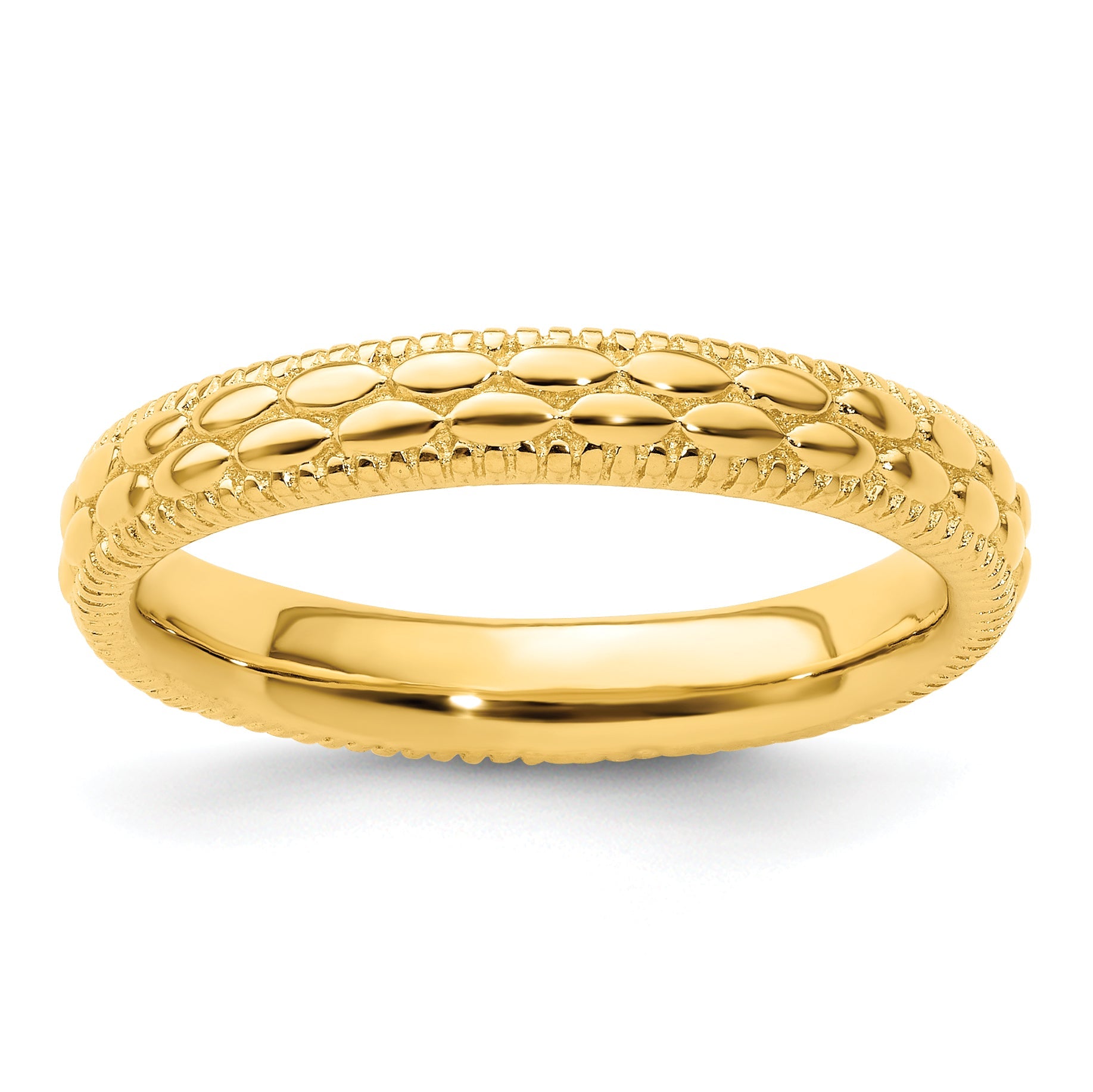 Sterlingsilber Stapelbar Expressions Vergoldet Gemustert Ring