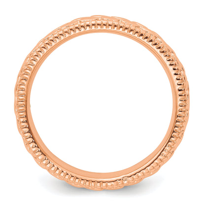 Sterlingsilber Stapelbar Expressions Rose Vergoldet Gemustert Ring