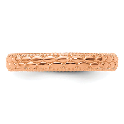 Sterlingsilber Stapelbar Expressions Rose Vergoldet Gemustert Ring