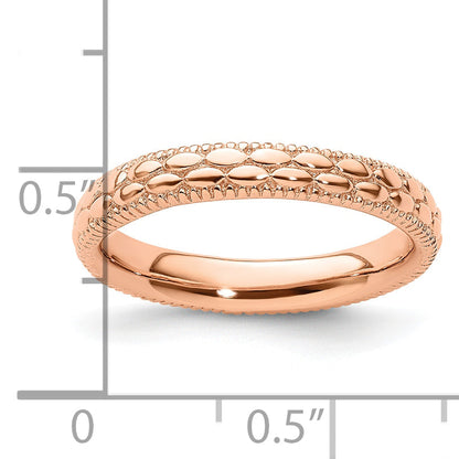 Sterlingsilber Stapelbar Expressions Rose Vergoldet Gemustert Ring
