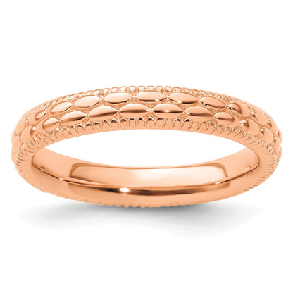 Sterlingsilber Stapelbar Expressions Rose Vergoldet Gemustert Ring