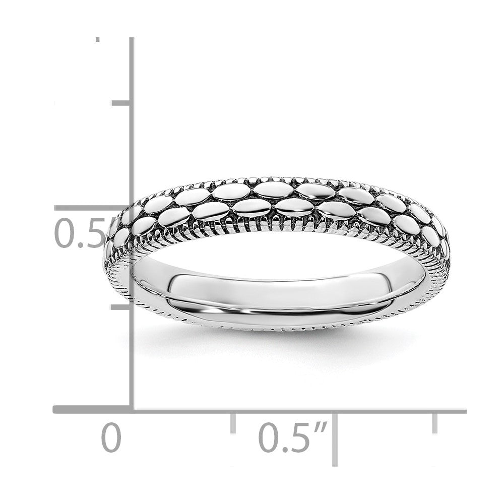 Sterlingsilber Stapelbar Expressions Antikisiert Gemustert Ring
