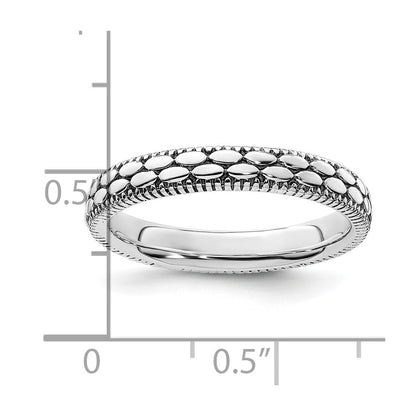 Sterlingsilber Stapelbar Expressions Antikisiert Gemustert Ring