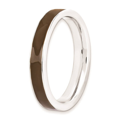 Sterlingsilber Stapelbar Expressions Braun Emailliert 3.25mm Ring