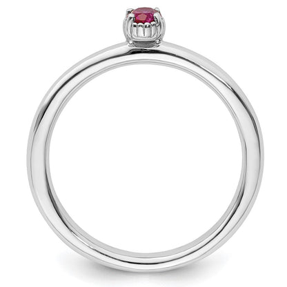 Sterlingsilber Stapelbar Expressions Erzeugt Rubin Einfach Stein Ring