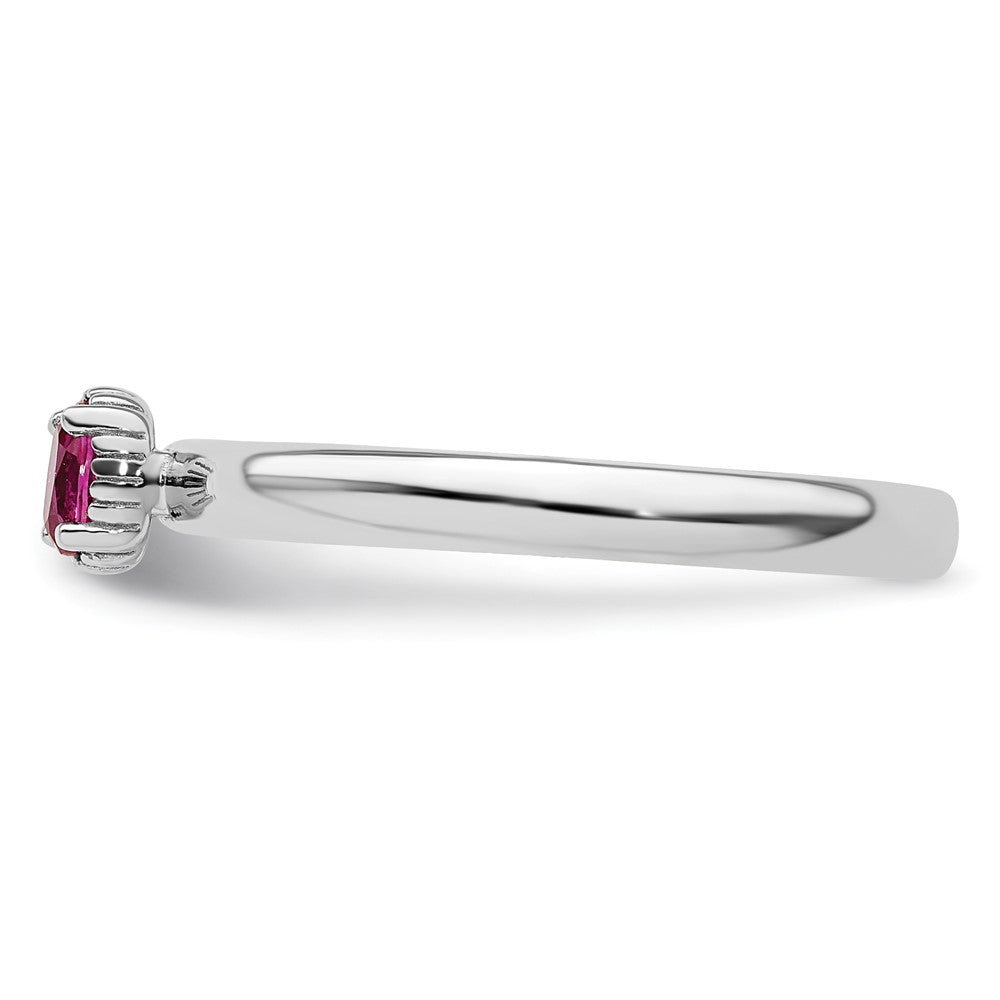 Sterlingsilber Stapelbar Expressions Erzeugt Rubin Einfach Stein Ring