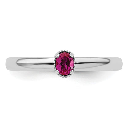 Sterlingsilber Stapelbar Expressions Erzeugt Rubin Einfach Stein Ring
