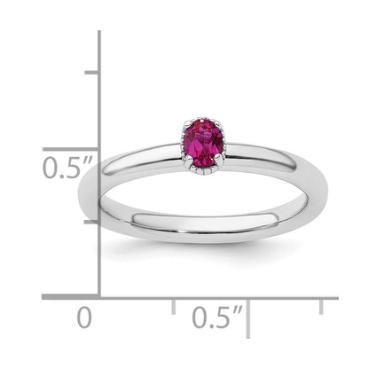 Sterlingsilber Stapelbar Expressions Erzeugt Rubin Einfach Stein Ring