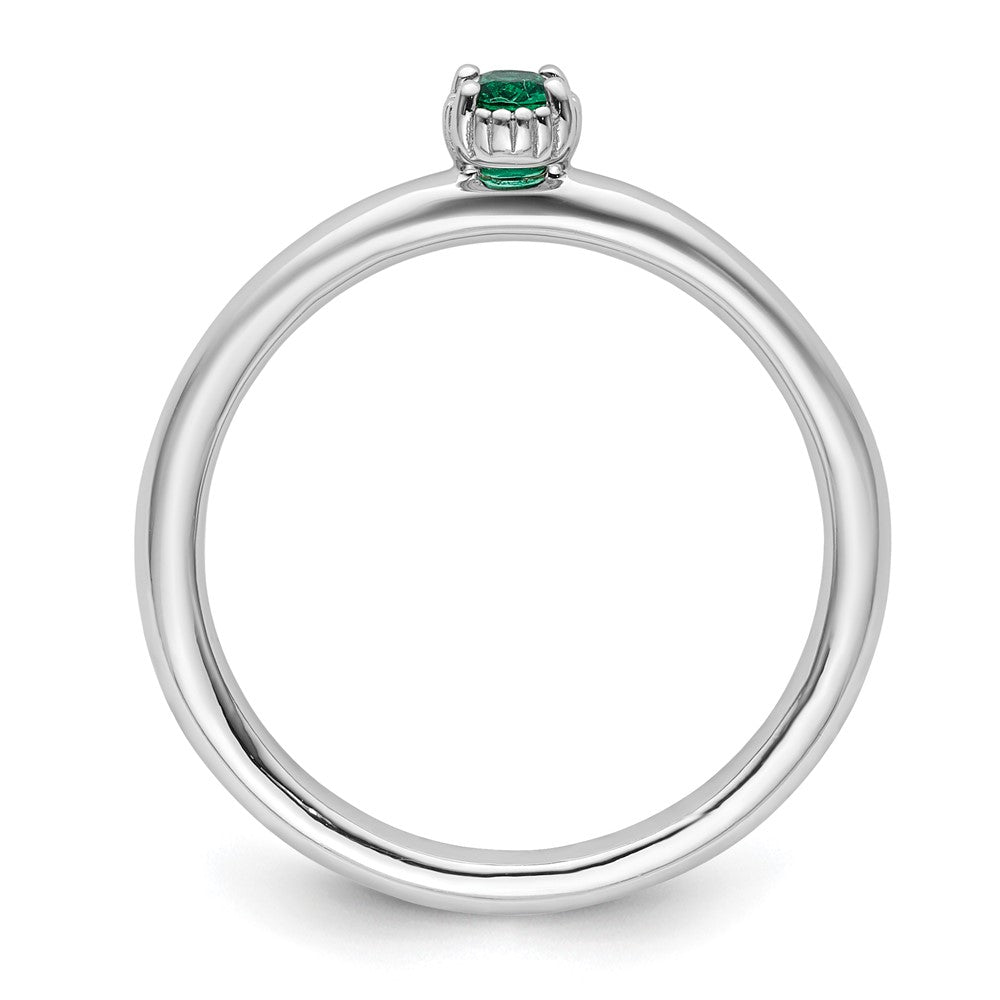 Sterlingsilber Stapelbar Expressions Erzeugt Smaragd Einfach Stein Ring