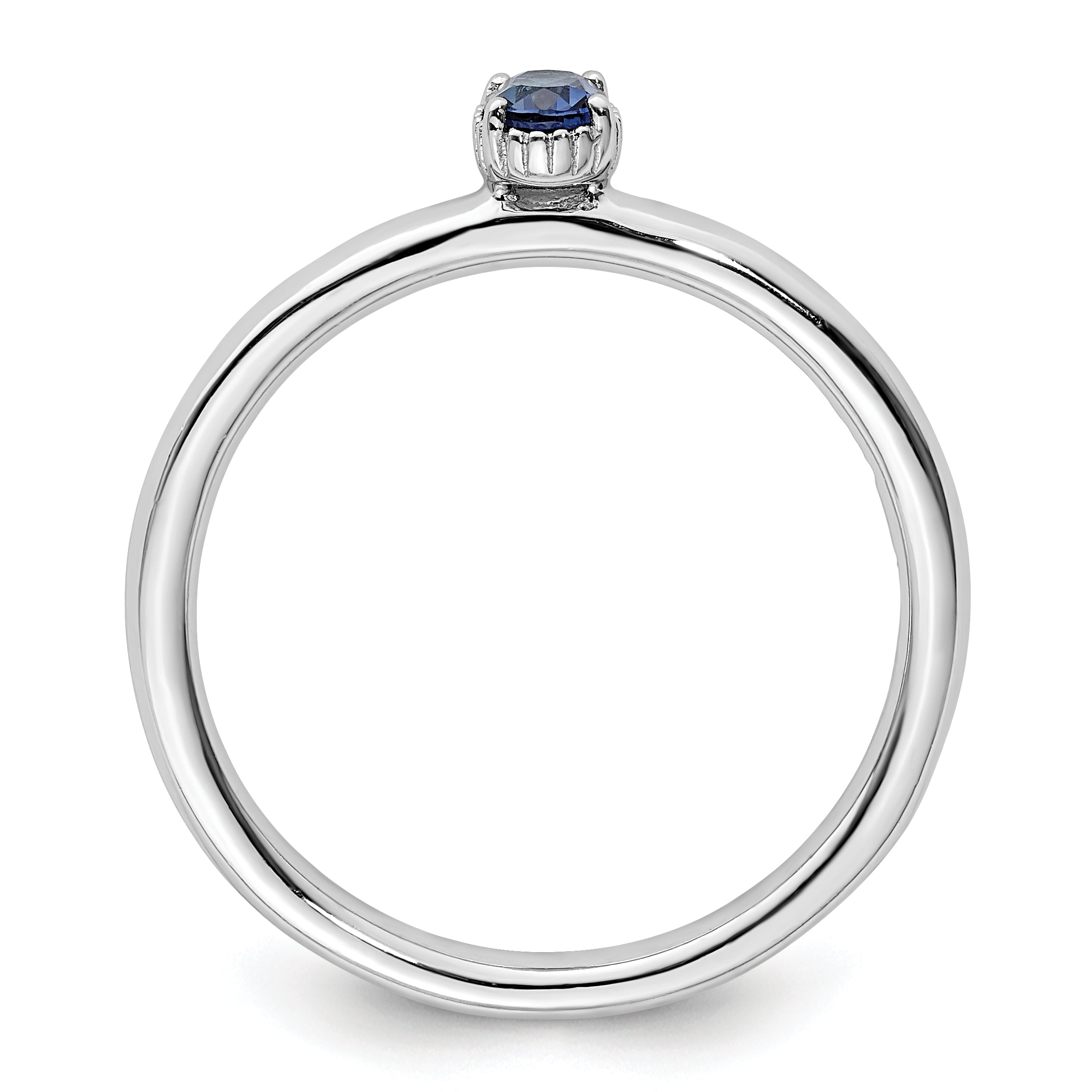 Sterlingsilber Stapelbar Expressions Erzeugt Saphir Einfach Stein Ring