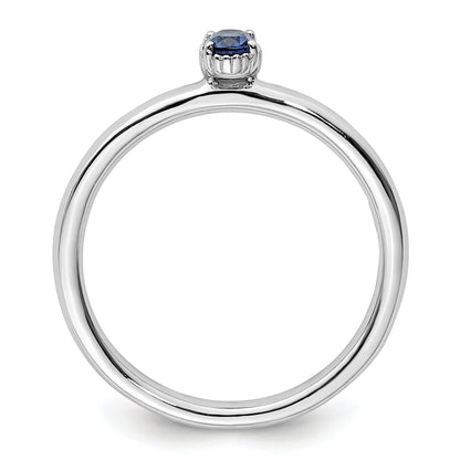 Sterlingsilber Stapelbar Expressions Erzeugt Saphir Einfach Stein Ring