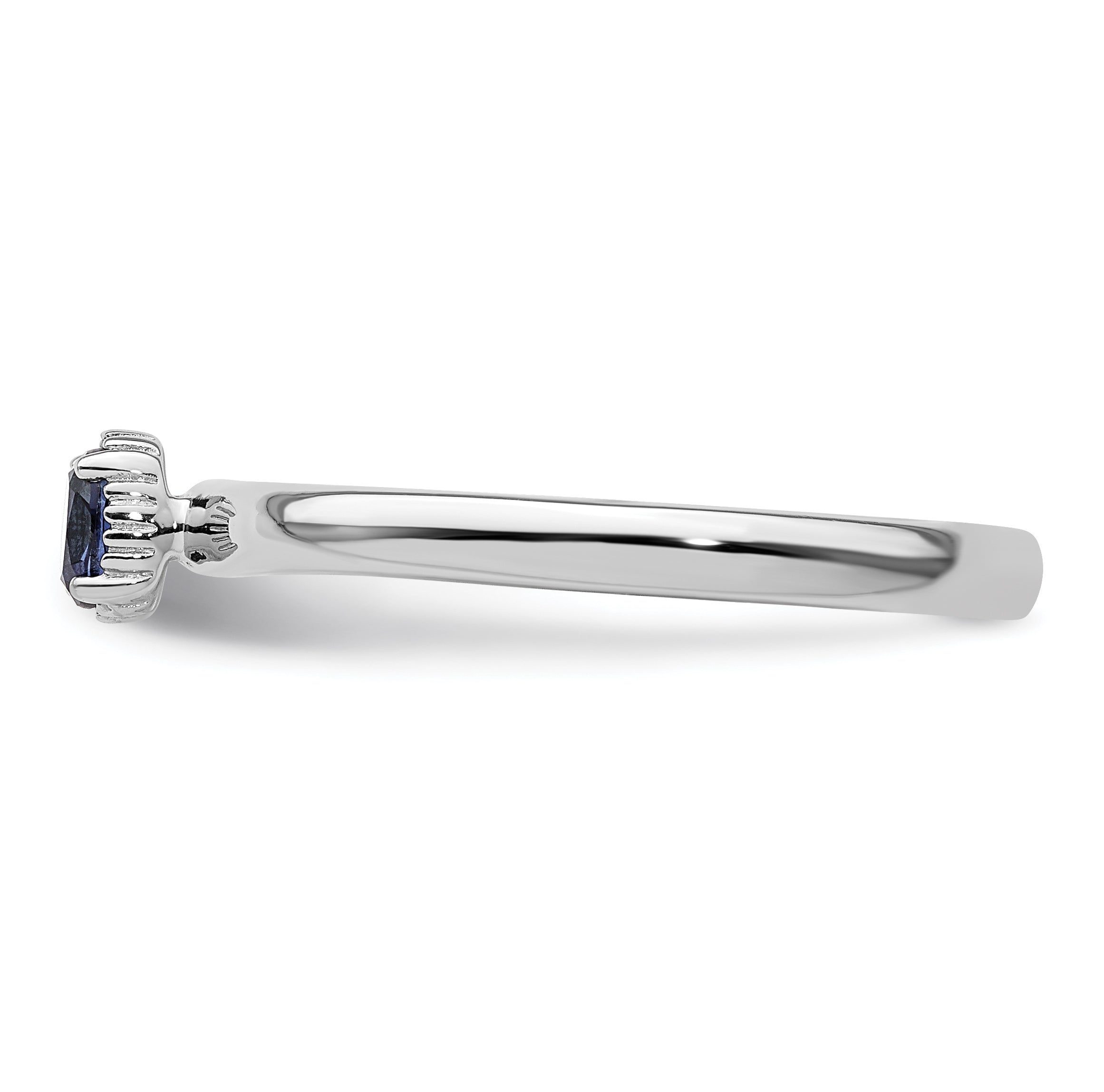 Sterlingsilber Stapelbar Expressions Erzeugt Saphir Einfach Stein Ring