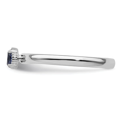 Sterlingsilber Stapelbar Expressions Erzeugt Saphir Einfach Stein Ring
