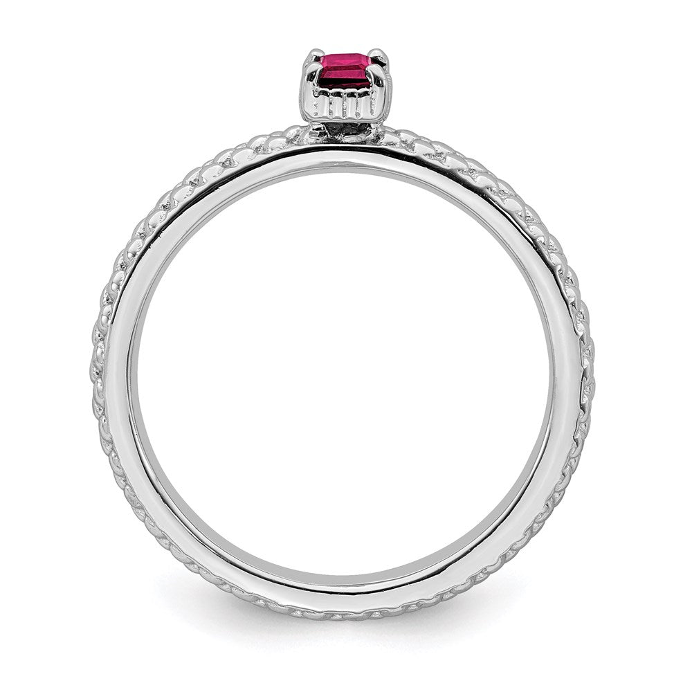 Sterlingsilber Stapelbar Expressions Erzeugt Rubin Einfach Stein Ring