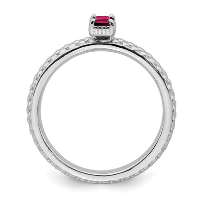 Sterlingsilber Stapelbar Expressions Erzeugt Rubin Einfach Stein Ring