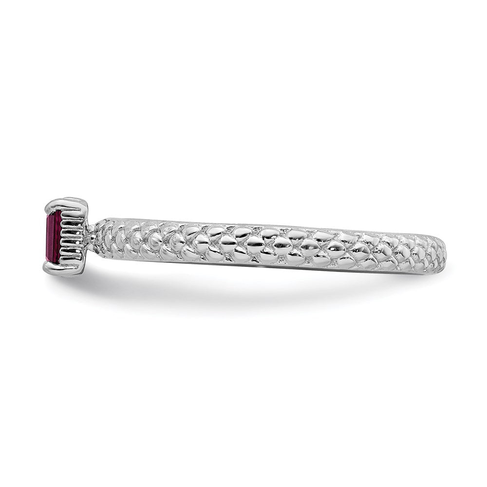 Sterlingsilber Stapelbar Expressions Erzeugt Rubin Einfach Stein Ring