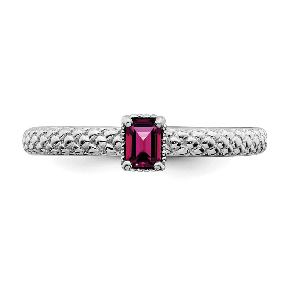 Sterlingsilber Stapelbar Expressions Erzeugt Rubin Einfach Stein Ring
