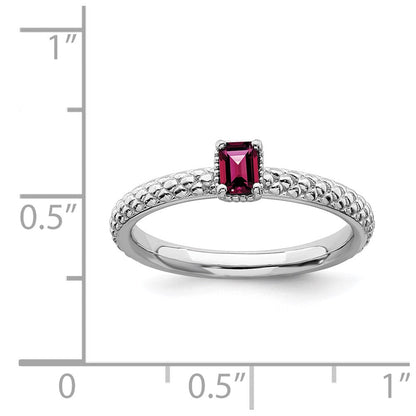 Sterlingsilber Stapelbar Expressions Erzeugt Rubin Einfach Stein Ring