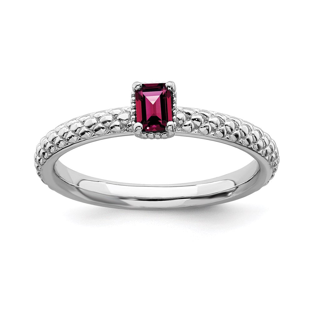 Sterlingsilber Stapelbar Expressions Erzeugt Rubin Einfach Stein Ring