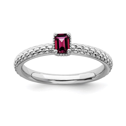 Sterlingsilber Stapelbar Expressions Erzeugt Rubin Einfach Stein Ring