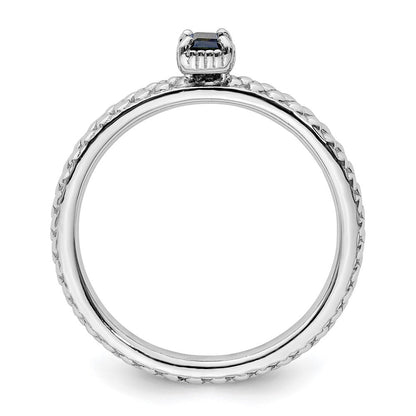 Sterlingsilber Stapelbar Expressions Erzeugt Saphir Einfach Stein Ring