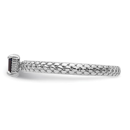 Sterlingsilber Stapelbar Expressions Erzeugt Saphir Einfach Stein Ring
