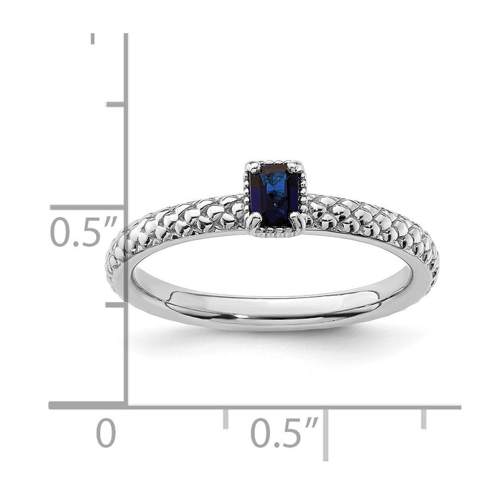Sterlingsilber Stapelbar Expressions Erzeugt Saphir Einfach Stein Ring