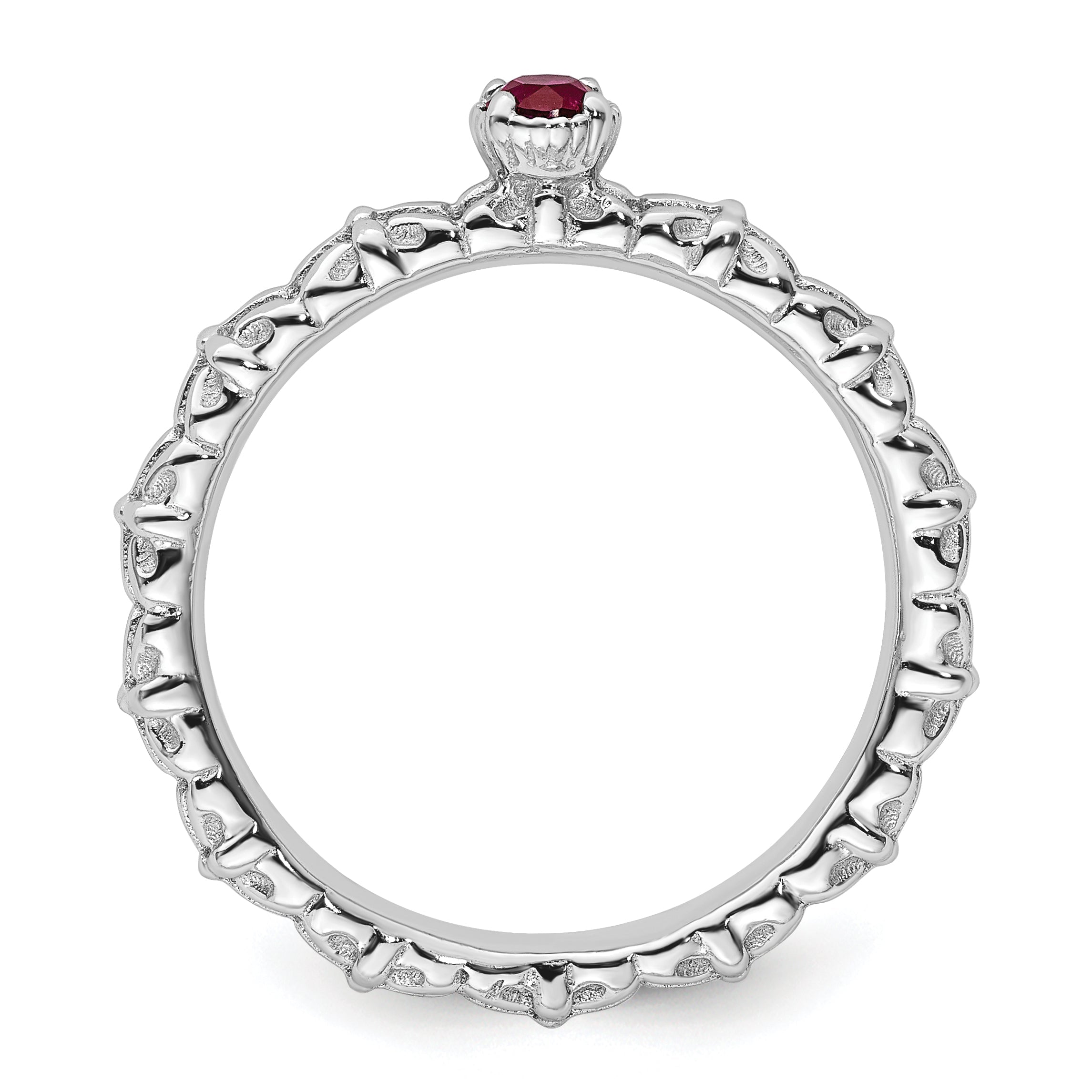 Sterlingsilber Stapelbar Expressions Erzeugt Rubin Einfach Stein Ring