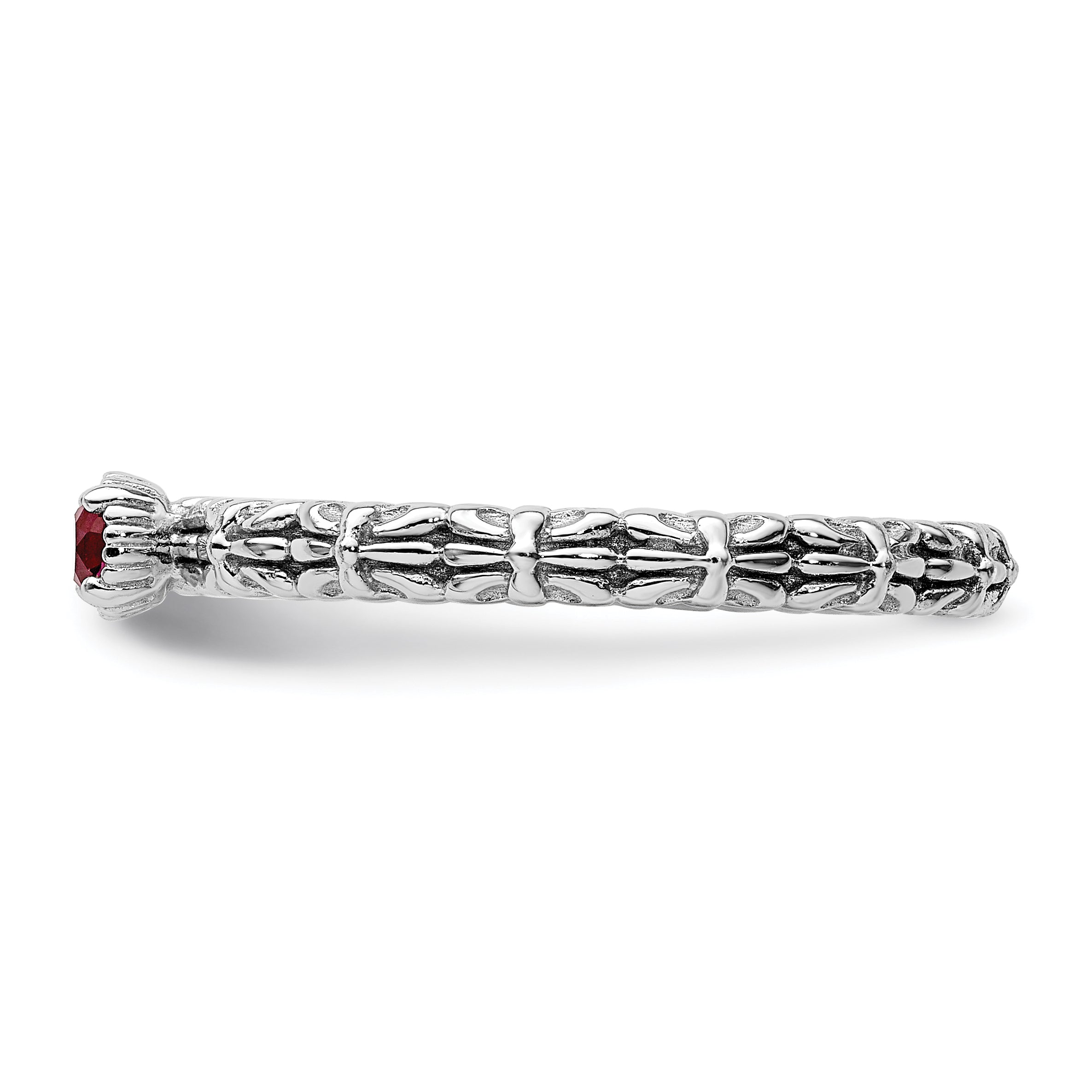 Sterlingsilber Stapelbar Expressions Erzeugt Rubin Einfach Stein Ring