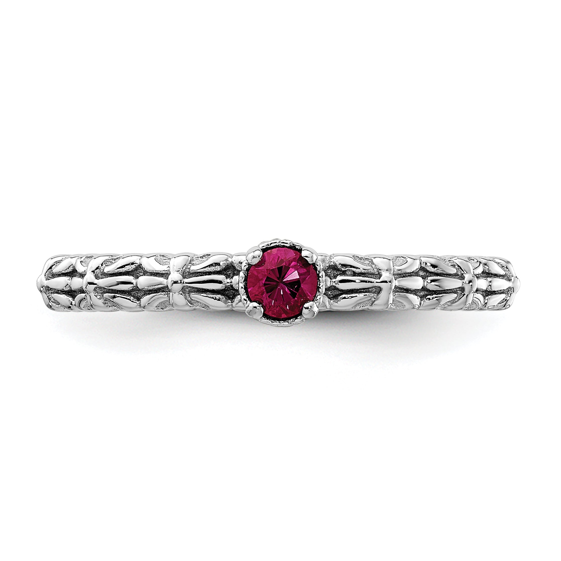 Sterlingsilber Stapelbar Expressions Erzeugt Rubin Einfach Stein Ring