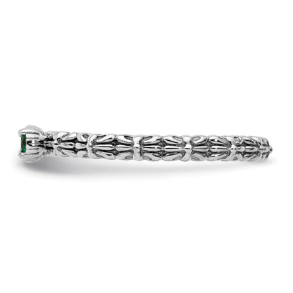 Sterlingsilber Stapelbar Expressions Erzeugt Smaragd Einfach Stein Ring