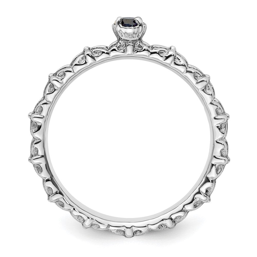 Sterlingsilber Stapelbar Expressions Erzeugt Saphir Einfach Stein Ring