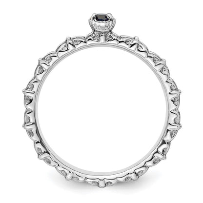 Sterlingsilber Stapelbar Expressions Erzeugt Saphir Einfach Stein Ring