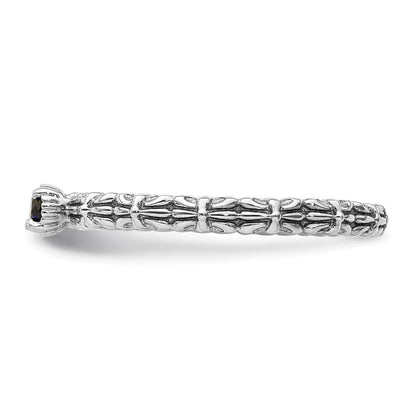Sterlingsilber Stapelbar Expressions Erzeugt Saphir Einfach Stein Ring