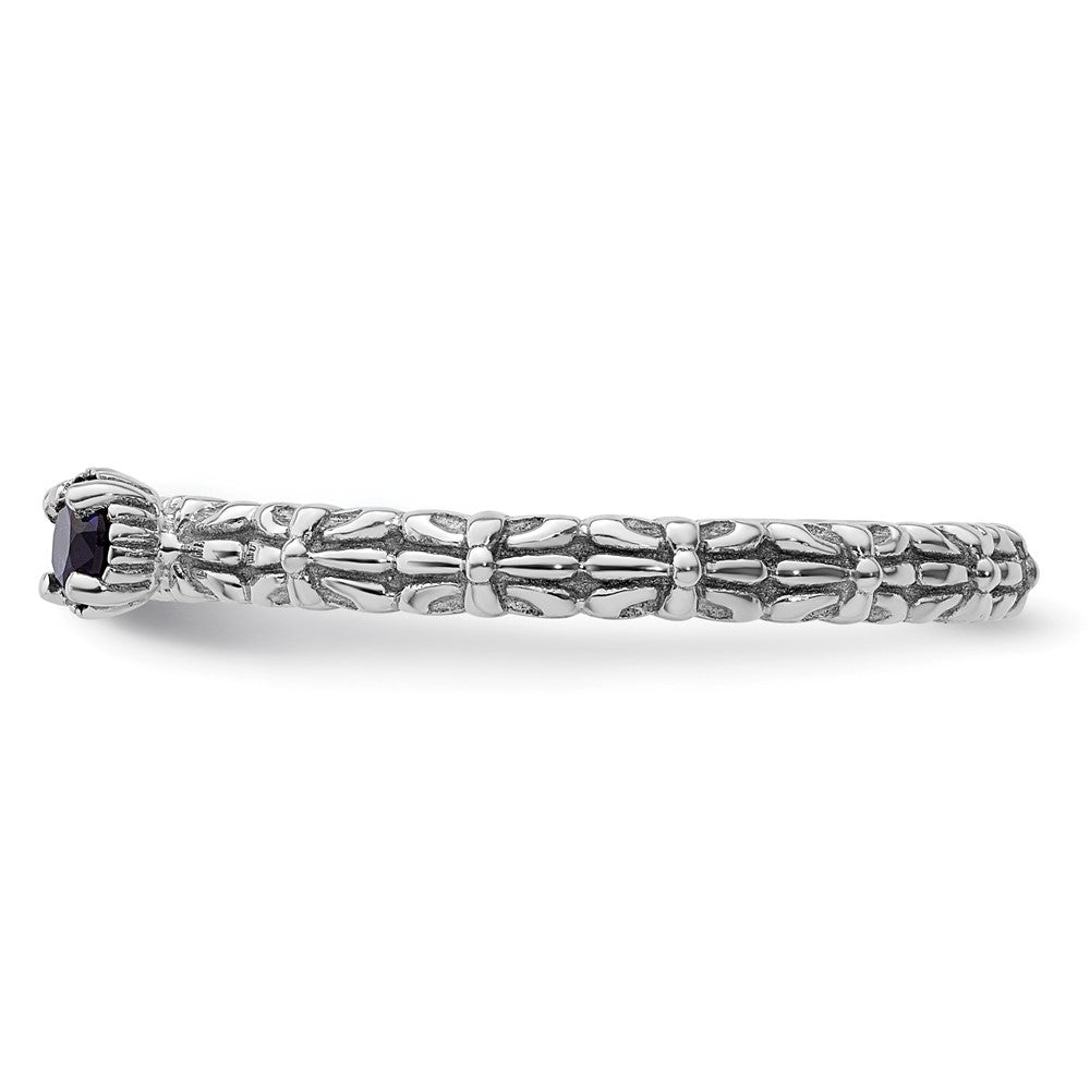 Sterlingsilber Stapelbar Expressions Erzeugt Saphir Zwei Stein Ring