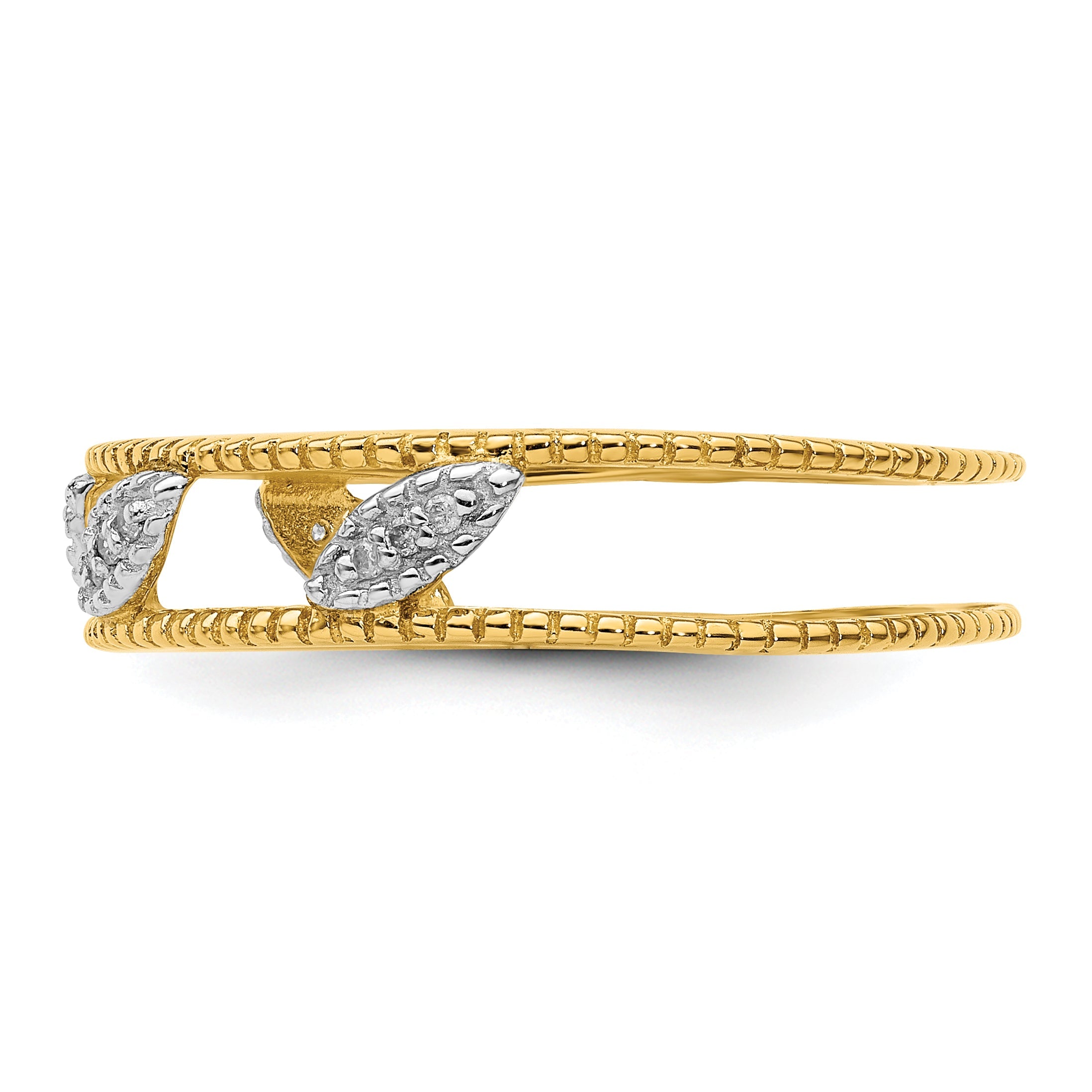 Sterlingsilber Stapelbar Expressions Vergoldet Diamant Jacke Ring