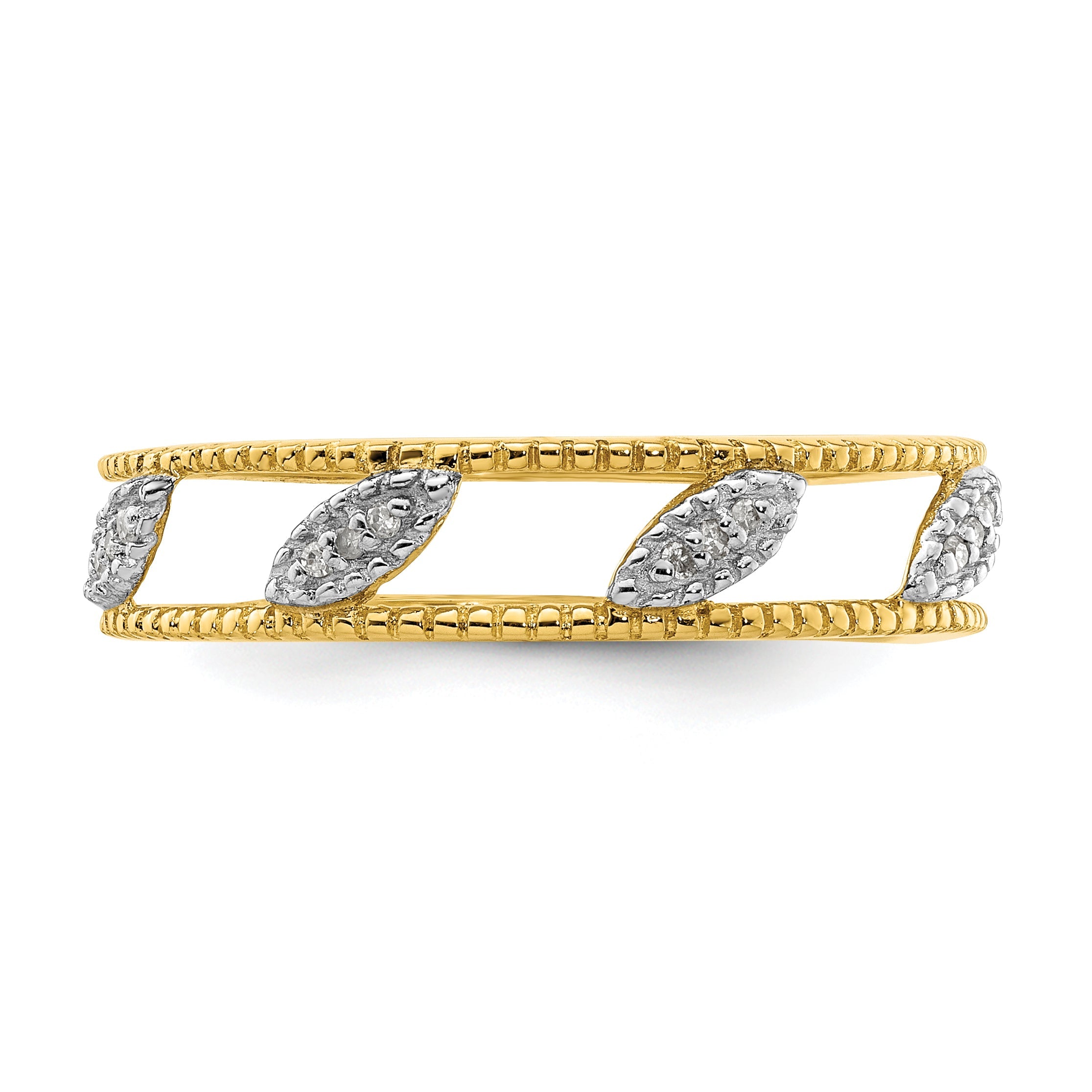 Sterlingsilber Stapelbar Expressions Vergoldet Diamant Jacke Ring