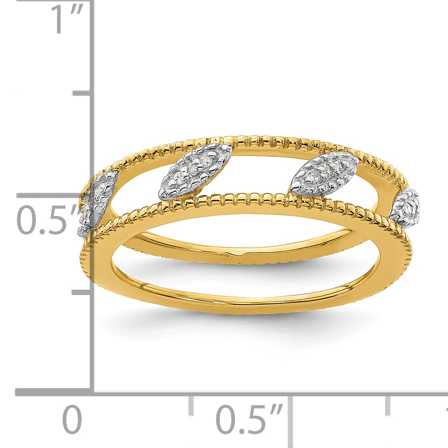 Sterlingsilber Stapelbar Expressions Vergoldet Diamant Jacke Ring