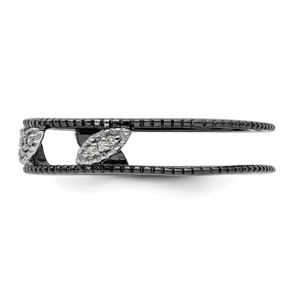 Sterlingsilber Stapelbar Expressions Rutheniumbeschichtet Diamant Jacke Ring
