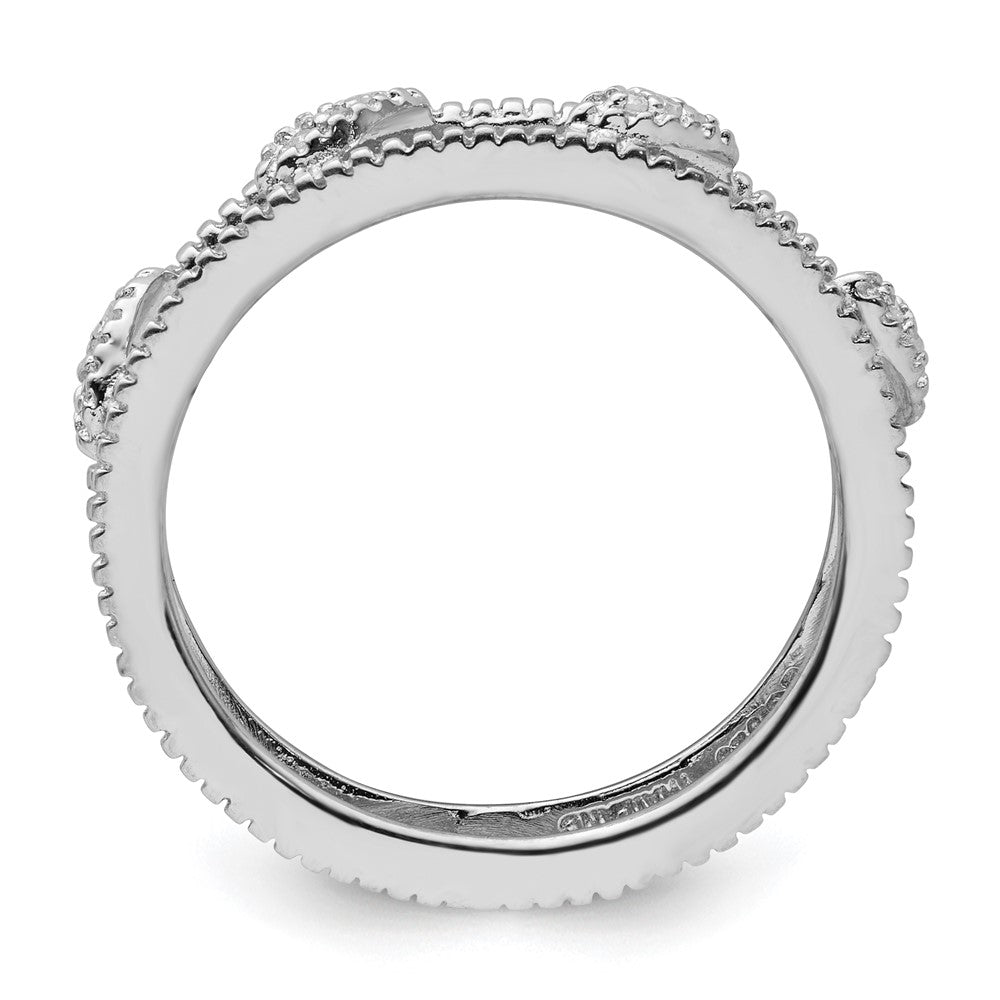 Sterlingsilber Stapelbar Expressions Rhodiniert Diamant Jacke Ring