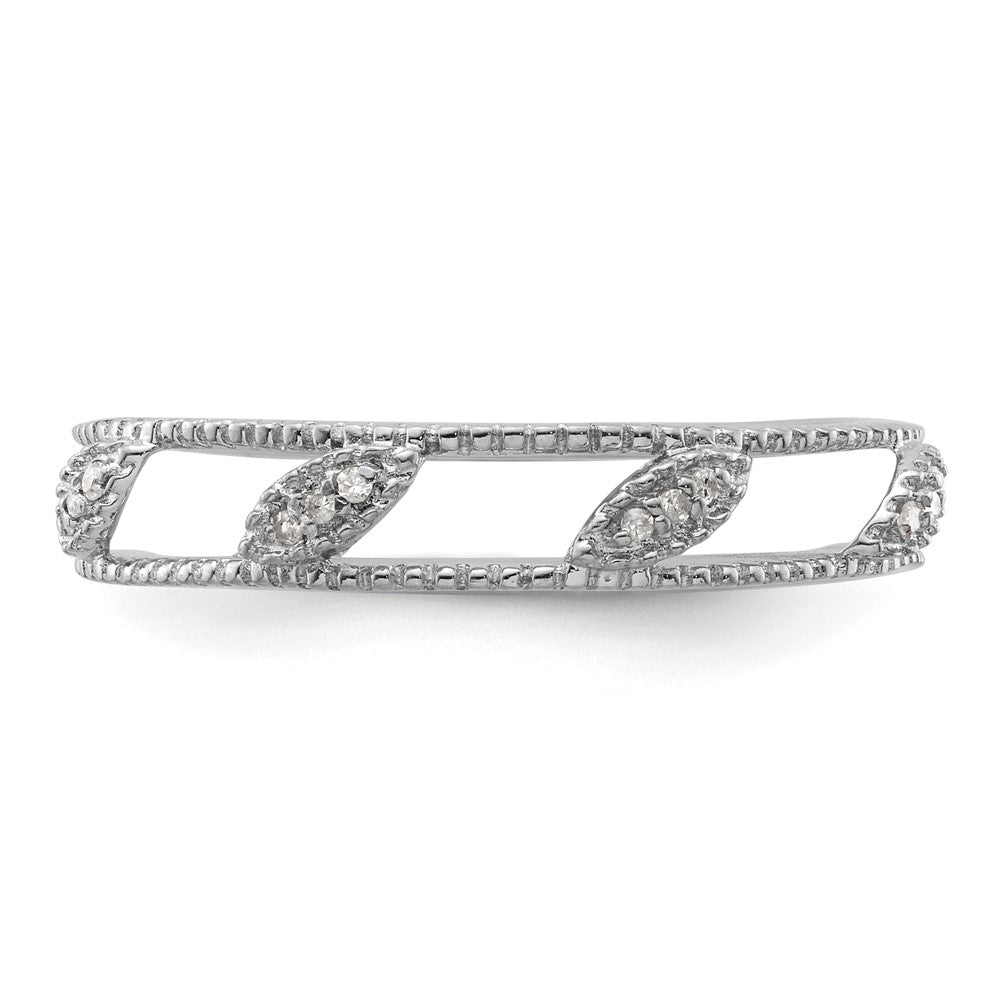 Sterlingsilber Stapelbar Expressions Rhodiniert Diamant Jacke Ring
