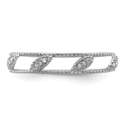 Sterlingsilber Stapelbar Expressions Rhodiniert Diamant Jacke Ring