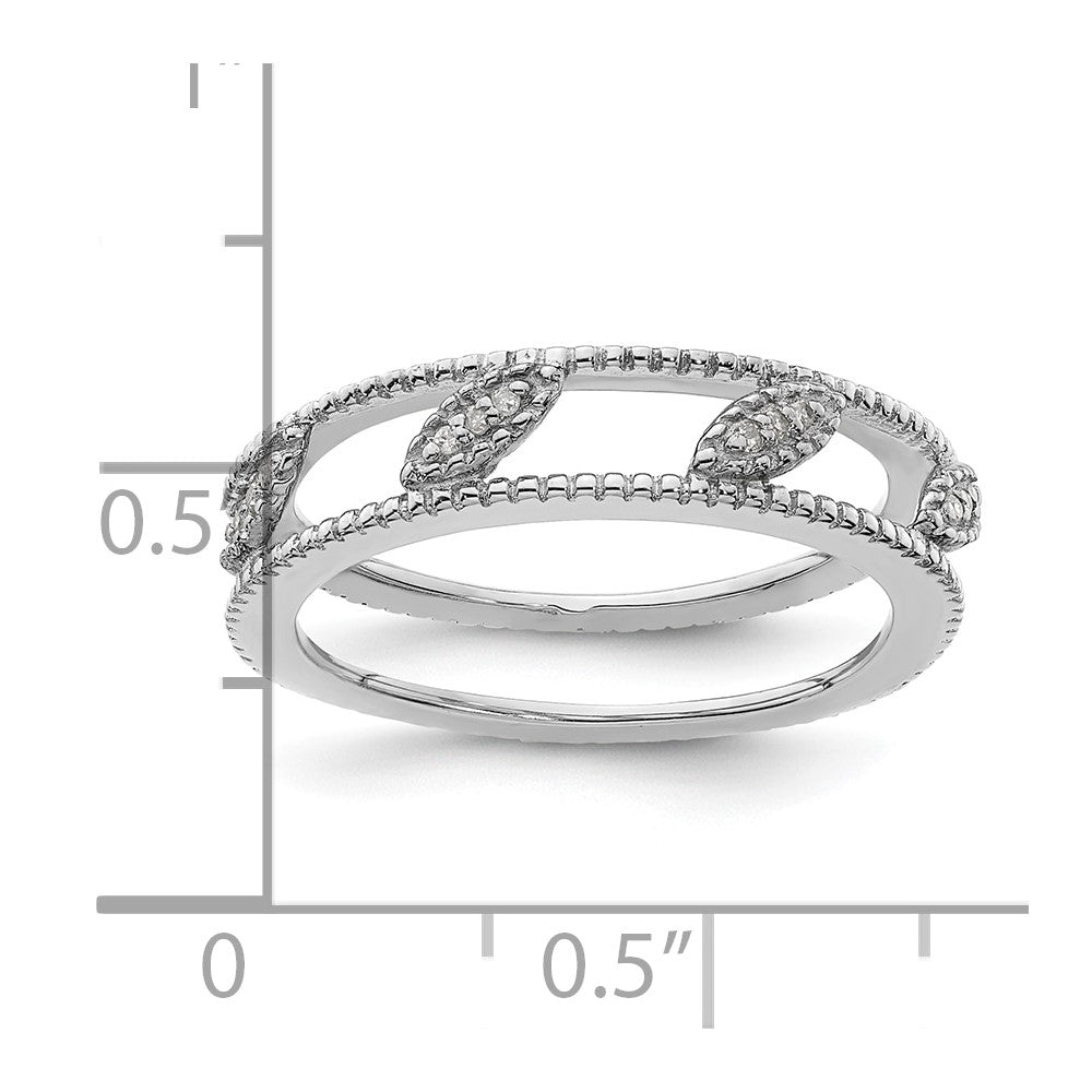 Sterlingsilber Stapelbar Expressions Rhodiniert Diamant Jacke Ring