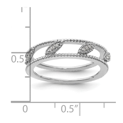 Sterlingsilber Stapelbar Expressions Rhodiniert Diamant Jacke Ring