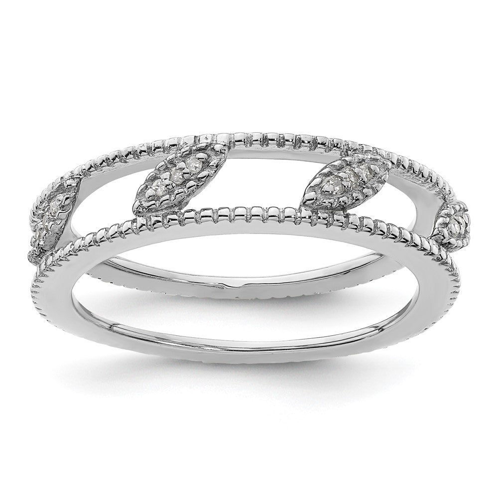 Sterlingsilber Stapelbar Expressions Rhodiniert Diamant Jacke Ring