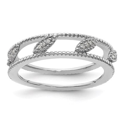 Sterlingsilber Stapelbar Expressions Rhodiniert Diamant Jacke Ring