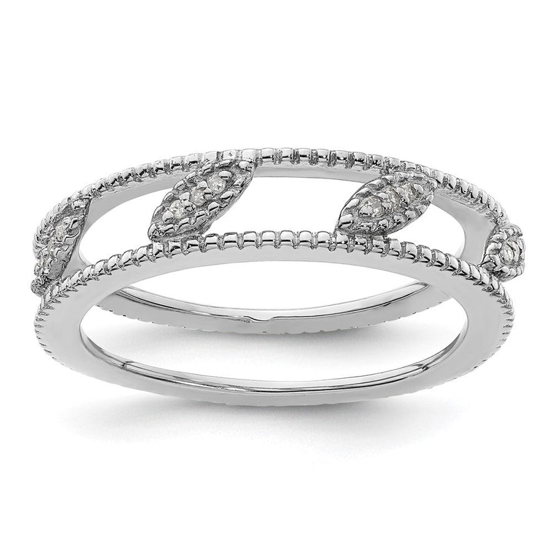 Sterlingsilber Stapelbar Expressions Rhodiniert Diamant Jacke Ring