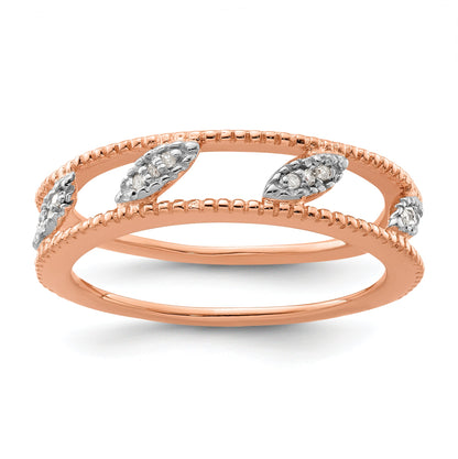 Sterlingsilber Stapelbar Expressions Rose Vergoldet Diamant Jacke Ring